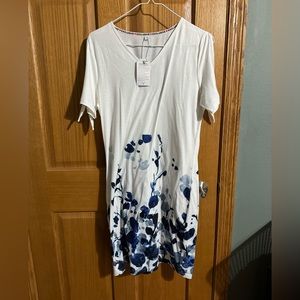 3/$25 - Made with Love White Patterned Summer Dress